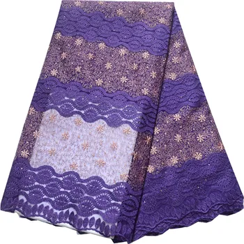 

Purple Tulle chantilly lace fabric High Quality African French Lace Hot Selling nigeria lace fabrics Wedding Material N1853