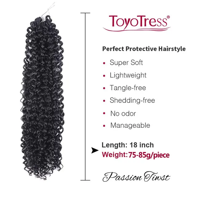 18inch 22strands Passion Twist Hair Crochet Braid Extensions Synthetic Crotchet Hair Water Wave Braiding Hair 3