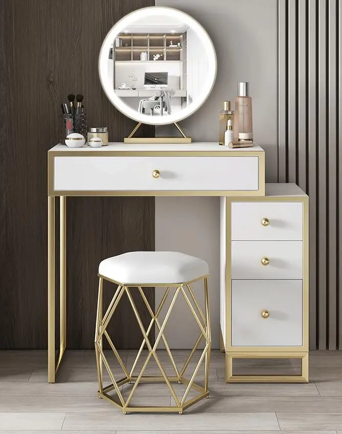 Light Luxury Dressing Table Bedroom Small Apartment Modern Storage Cabinet  Integrated Household Furniture Makeup Table Set - AliExpress