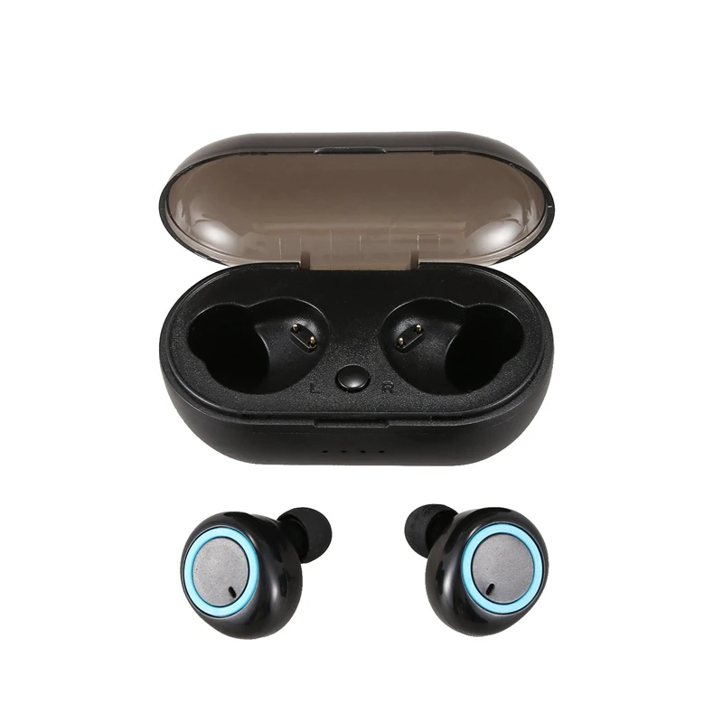 W12 Bluetooth гарнитура TWS 5 0 Мини Кнопка Спортивная стерео Беспроводная черный (синий