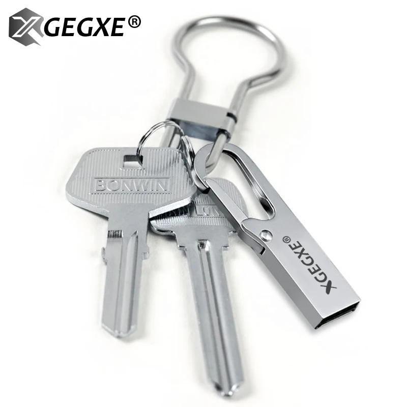 XGEGXE 32 ГБ USB флэш накопитель металлический Флешка 4 8 16 64 Гб 128 брелок для ноутбука ПК