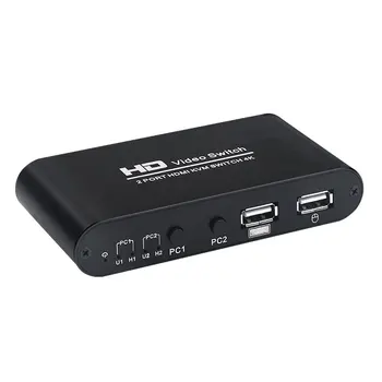 

Output Stable USB HDMI KVM Switch Box 4K Video Display Switcher Splitter For 2 PC Sharing Keyboard Mouse Printer Easy To Use