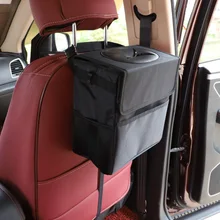 Автомобильная корзина для мусора портативный мусорный мешок мусорная банка с крышкой Органайзер карманы для путешествий на открытом воздухе