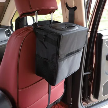 

Car Trash Can Portable Trash Bag Garbage Can with Lid Storage Organizer Pockets for Travel Outdoor