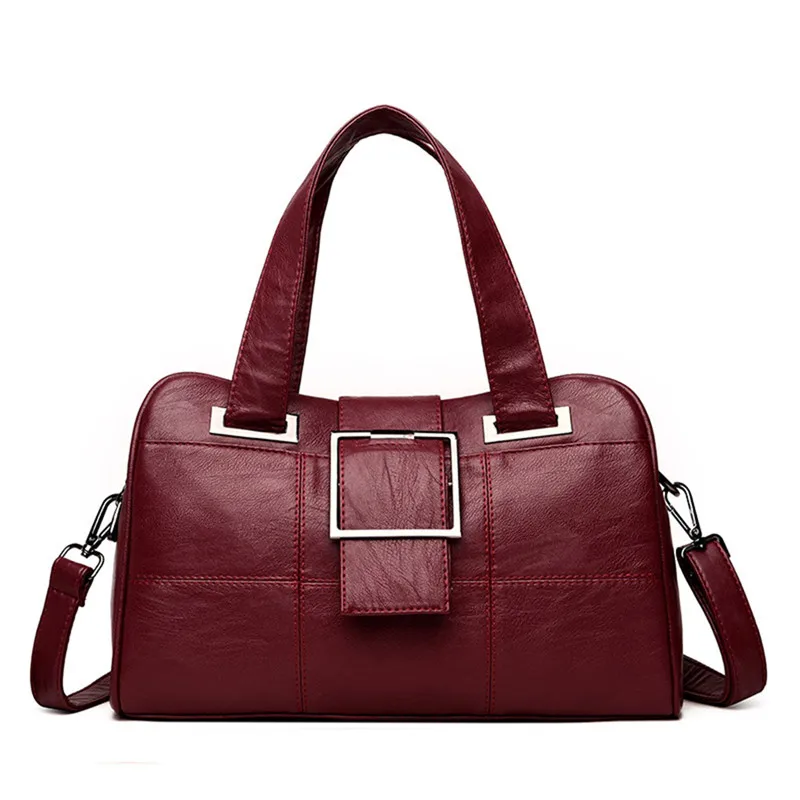 Бостонская ручная сумка, женская сумка из овечьей кожи, сумки, женские сумки известных брендов, женские сумки через плечо для женщин - Цвет: RED
