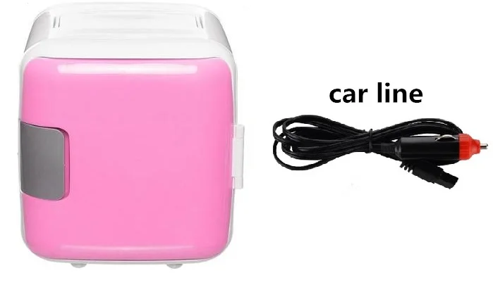 Двойное использование 4L автомобильные и домашние холодильники Ультра тихий низкий уровень шума мини-холодильники для путешествий морозильная камера охлаждение, отопление коробка холодильник - Цвет: Car use Pink