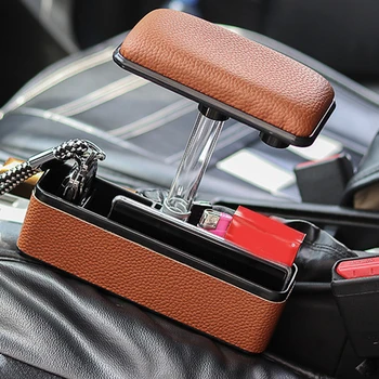 

Storage Box Car Organizer Seat Gap PU Case Pocket Car Seat Side Slit for Wallet Phone Coins Cigarette Keys Cards For Universal