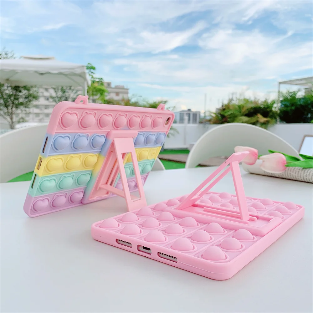 Pochette pour enfant Samsung TAB A7 - Silicon - Vert / Rose