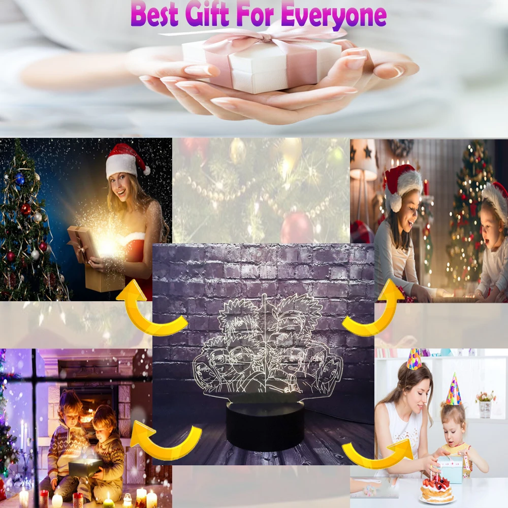 Светодиодсветодиодный 3d фигурка Лава удзумаки Наруто японская аниме Какаси и