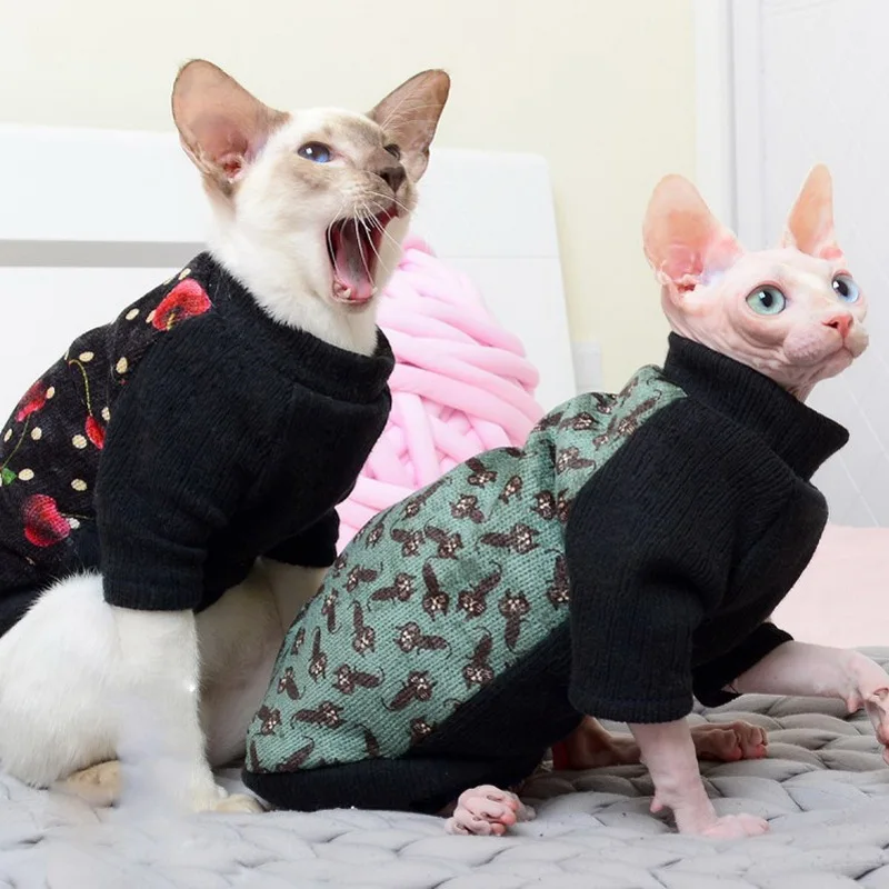 

Cat Clothes Winter Warm Soft Cat Hoodies Sphynx Cat Costumes Pullover Puppy Dog Clothes Pet Dogs Sweater Clothing For Cats