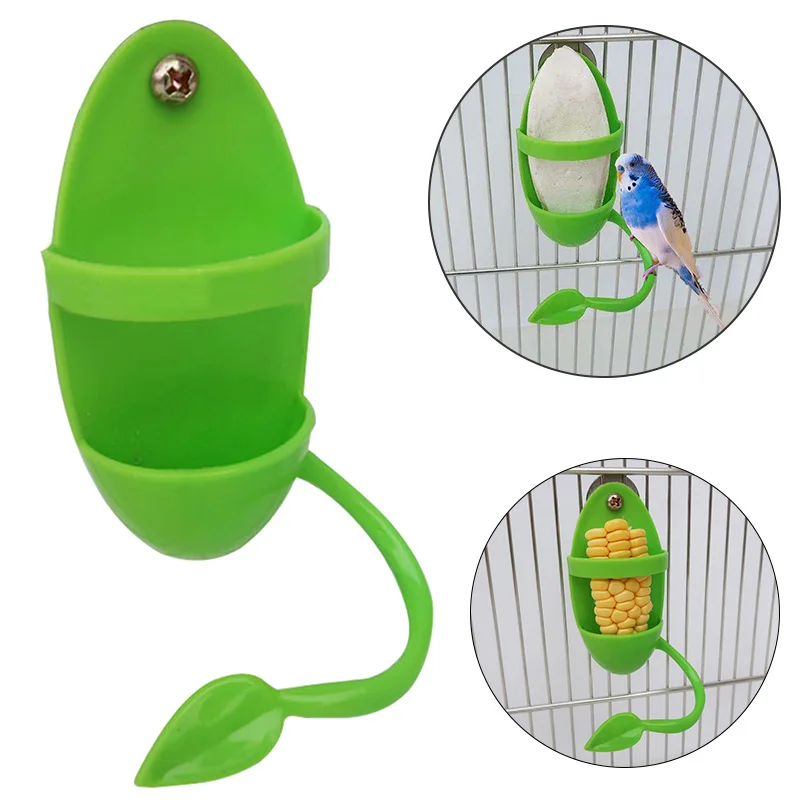 Parrot Food Feeder Fun Bird Cage Feeder Parrot Feeding Toy Plastic Pet Feeding Supplies Toy Plastic Bird Stand