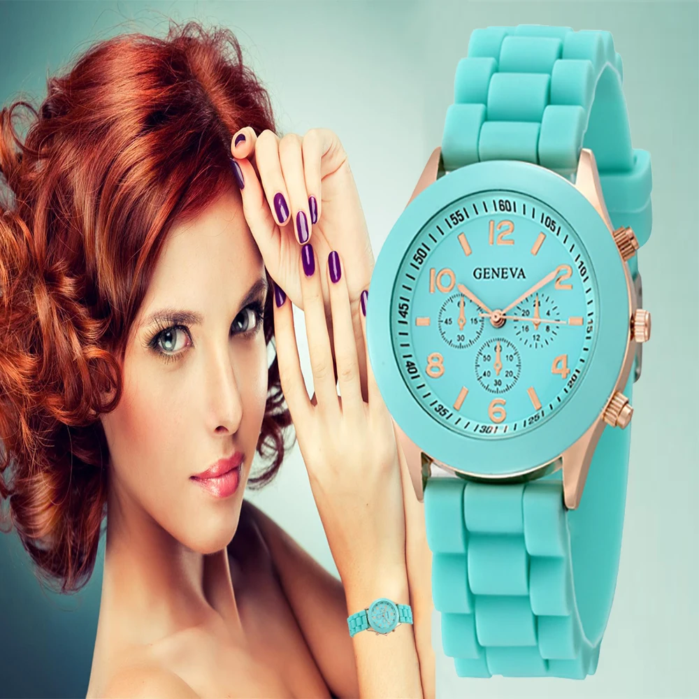New Fashion Candy-colored Silicone Strap Round Watches Hot Women Girl Ladies Children Dress Quartz Wrist Watch relogio feminino