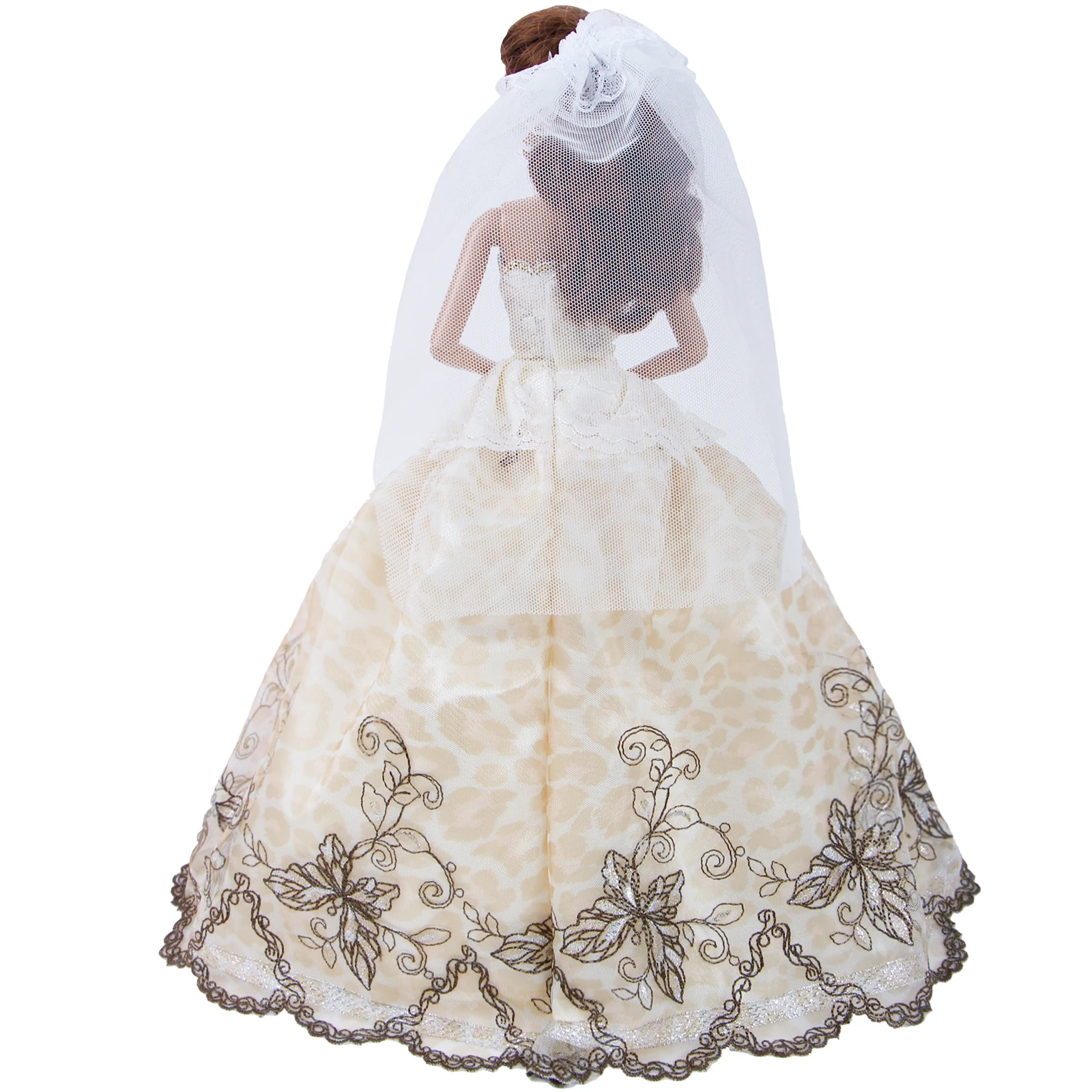 Ручной работы для свадьбы Кружевное белое платье бальное платье+ юбка из фатина, вечернее платье для принцессы, одежда кукольный домик аксессуары для Барби Кукла, детская игрушка