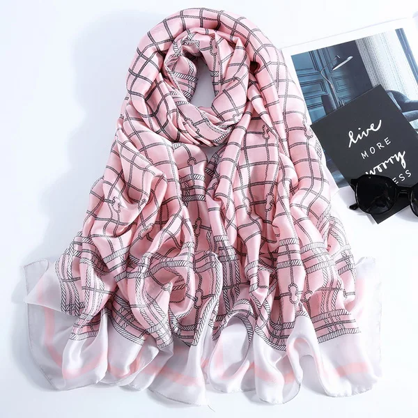 Дизайн брендовый весенний осенний зимний женский шарф Гладкий цветок длинные шелковые шарфы Роскошные шали и палантины бандана шарфы на шею - Цвет: 12