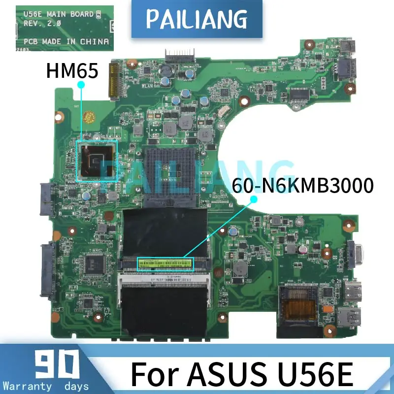 Parpailiang-placa-mãe para Laptop Asus U56e Placa Principal Interna Hm65 Ddr3 Teste hm Placa-mãe para notebook - Imagem 2