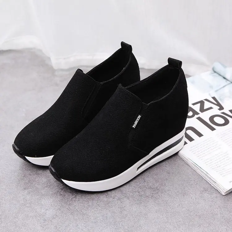

2018 Spring New Style Korean-style Elevator Athletic Shoes WOMEN'S Casual Shoes Single Shoe Slip-on Loafers