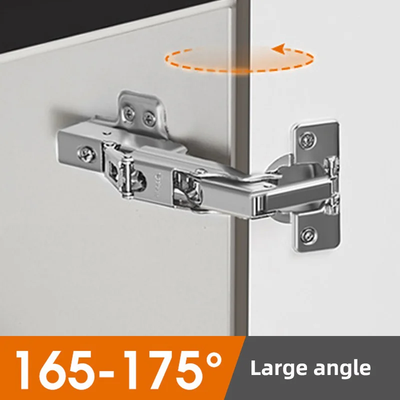 Furniture hinge 2pcs Cabinet Large Angle Hinge Hydraulic Damper Furniture 165 Degree Door Hinges Soft Close Cupboard Cold Roll Steel Gemel