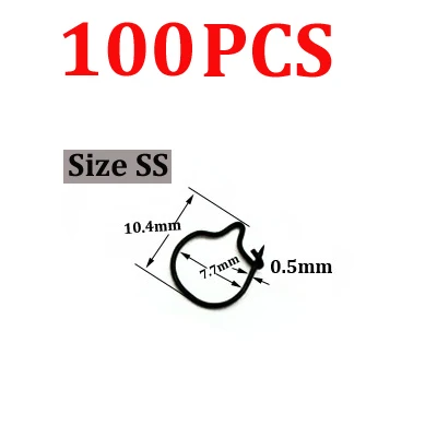 100PCS-SS 100PCS Карп Рыболовный опарыш зажим рыболовные снасти для рыбалки приманки кольцо волос чод Rig крюк терминал снасти приманки юстировочный винт карп рыболовные принадлежности - Цвет: 100PCS-SS