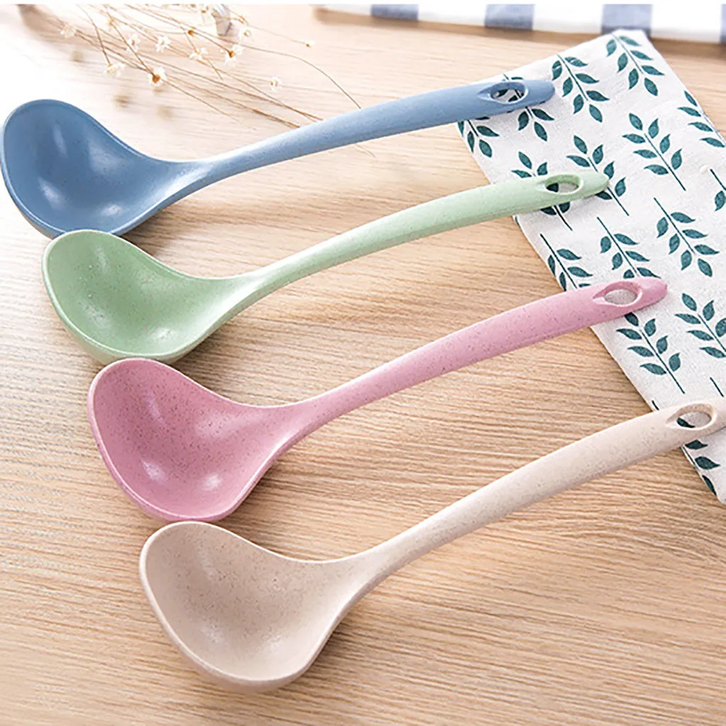 

1PCS Hot Selling Eco-Friendly Wheat Straw Soup Spoon Rice Ladle Meal Dinner Kitchen Scoop Plastic Ladle Tableware
