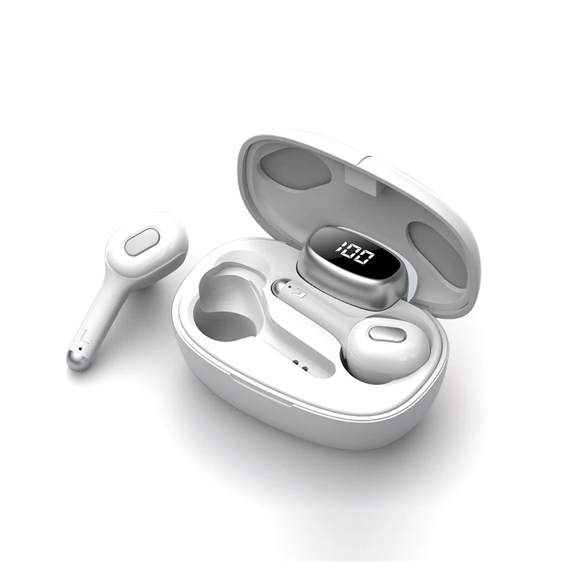Модные T9S TWS 5,0 Bluetooth наушники беспроводные наушники магнитные стерео звук наушники-вкладыши светодиодный дисплей Hd наушники для звонков - Цвет: Белый