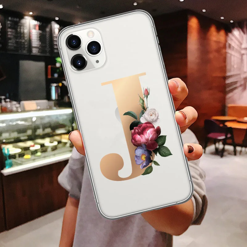 TPU Прозрачный чехол для телефона на заказ для iphone 11 Pro Max 26 с английскими именными буквами мягкий чехол для iPhone X XR XS MAX 6 6S 7 8 Plus Xs - Цвет: TPU