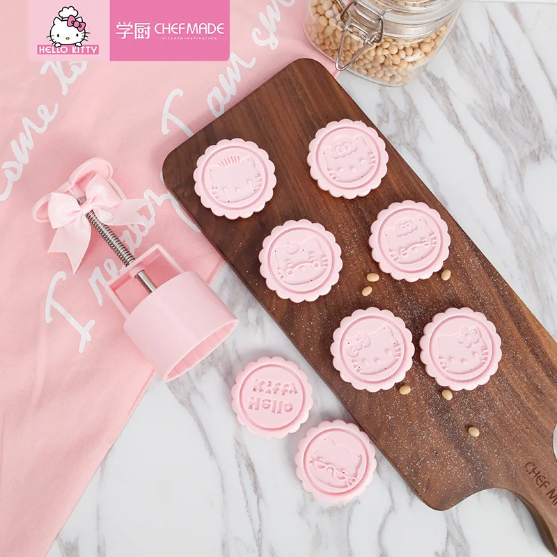 CHEFMADE hello kitty 75 г снежная луна форма для торта ручная прессовка домашняя фасоль мунг кондитерские изделия сердце тиснение стерео круглый набор Кондитерские инструменты