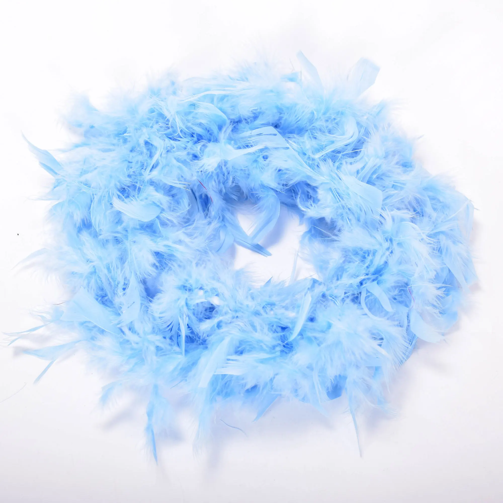 2M Multi Color Fluffy Handcraft Ostrich Feather Plume Boas Scarf Clothes for Wedding Valentine Day Decoration Performance Dance - Цвет: Светло-голубой