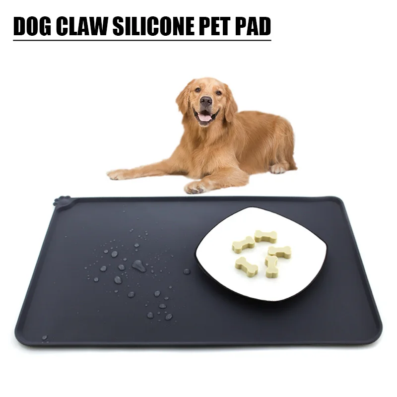 Almohadilla para poner la comida de mascotas Pet bebiendo estera perro alimentación mantel para perro gato de Color sólido de silicona tapete impermeable para mascotas, fácil de lavado