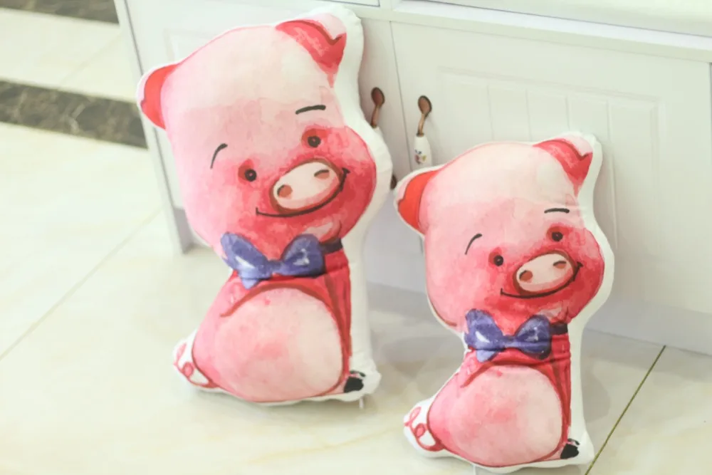 38cm/52cm Lovely Piggy Pillow Cartoon Animal Double Printing Pig Baby Nap Pillow Doll Kid Toy