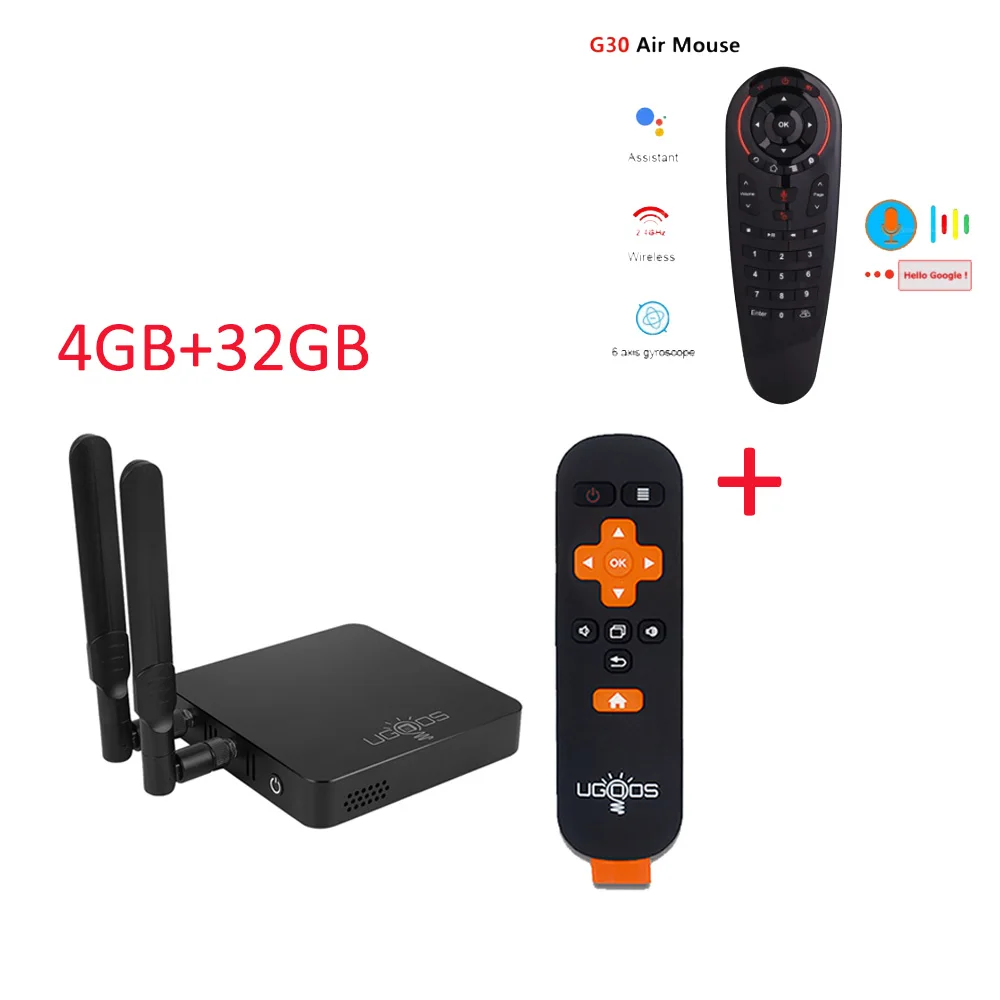 AM6 PRO add G30 UGOOS AM6 Amlogic S922X Smart Android 9,0 ТВ приставка DDR4 2 Гб ОЗУ 16 Гб ПЗУ 2,4G 5G WiFi 1000M LAN Bluetooth 4K HD OTA медиаплеер - Цвет: AM6 PRO add G30