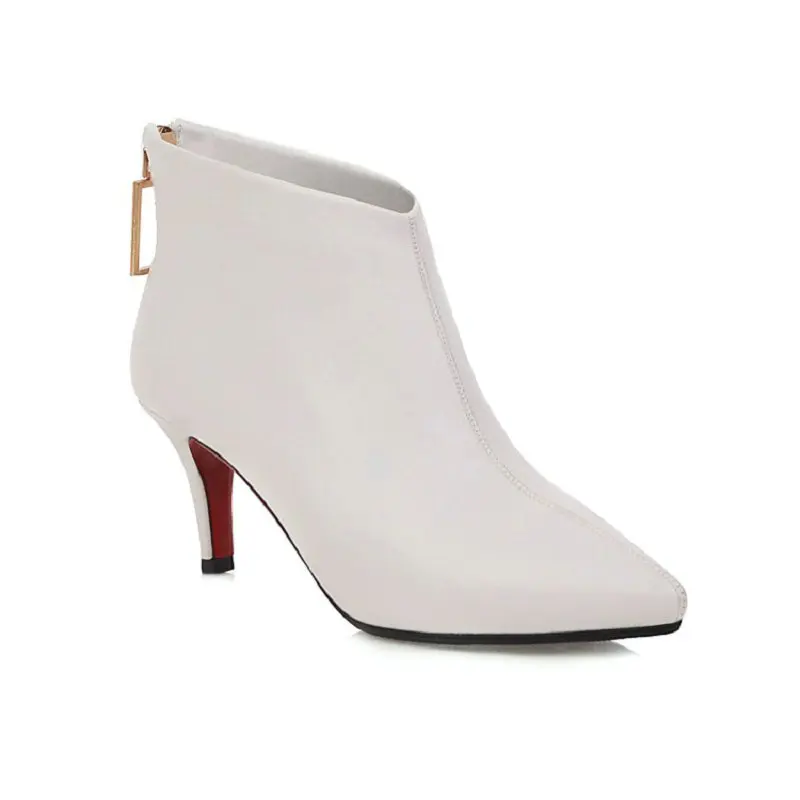 Sianie Tianie/ г. Женская обувь высокого качества белые, красные, Черные ботильоны для женщин на шпильке зимние сапоги на тонком высоком каблуке размер 43