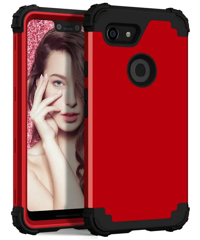 3IN1 противоударный чехол для Google Pixel 3XL чехол Coque Google Pixel 4 XL чехол пикселей 3a 3 XL Pixel3 XL3 4XL XL4 Pixel4 задняя крышка - Цвет: Red case