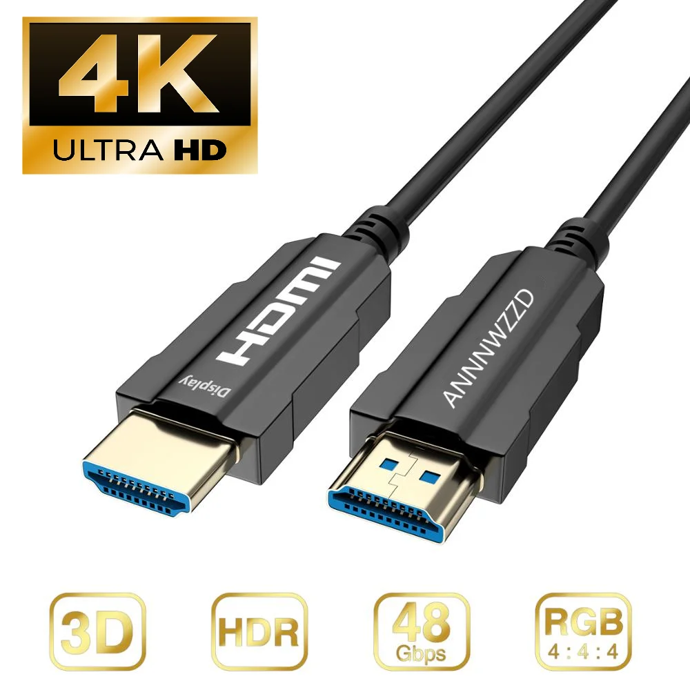 

HDMI Cable 2.0 Fiber Optic HDMI 4K@60Hz High Speed 18Gbps Support 4K 3D for HDR TV LCD Laptop PS3 Projector Compute