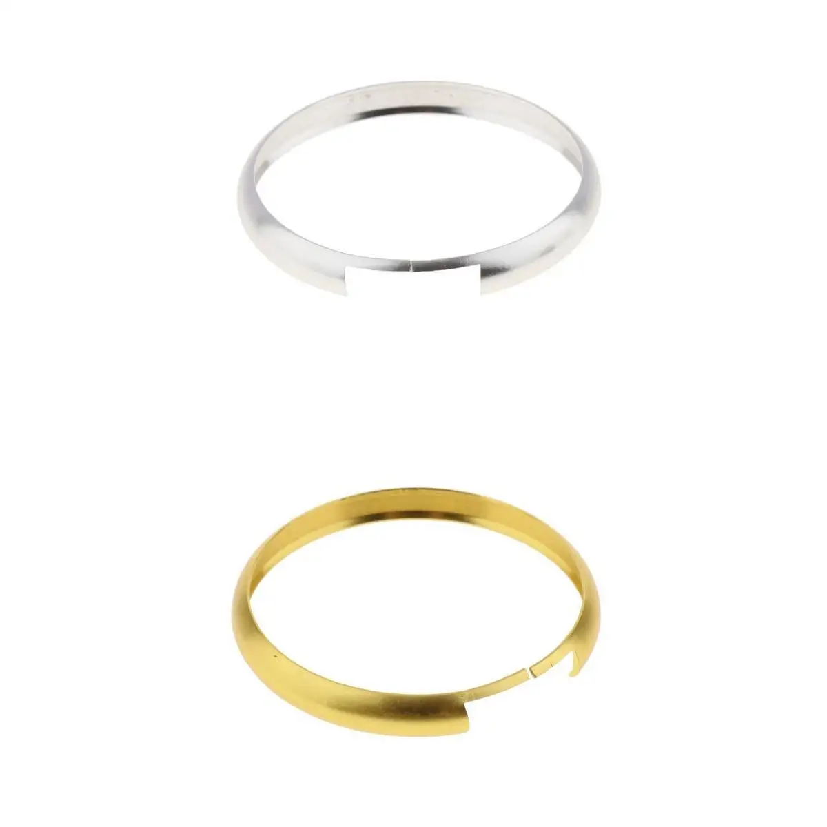 2 Pieces Alumnium Smart Key Fob Ring Trim Cover Protector for Mini Cooper R55 R56 R57 R58 R59 R60 - Gold & Silver