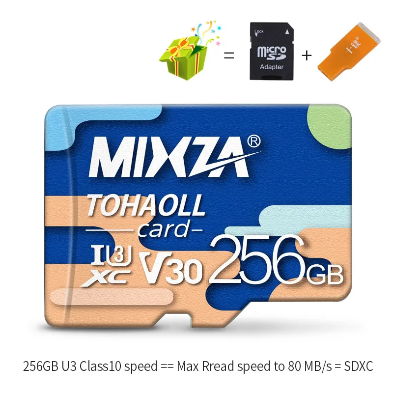 Карта памяти MIXZA BF 256 ГБ U3 80 МБ/с./с класс 10 128 Гб 64 ГБ 32 ГБ U1 Micro sd карта UHS-1 флэш-карта памяти Microsd TF/sd карта s - Емкость: 256 ГБ