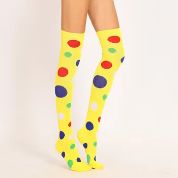 

2020 New Women's Stocking Harajuku Colorful Cartoon Cute Funny Dot Patterned Stock Kawaii Knee long for Girl