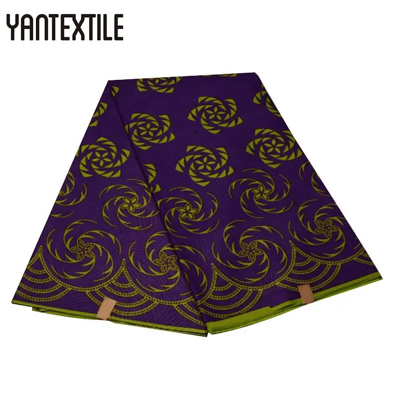 YANTEXTILE новая Анкара ткань Африканский настоящий воск принт Tissu Africain 6 ярдов настоящий воск Африканский батик ткань для свадебного платья - Цвет: 18090115