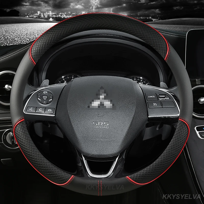 Car Steering Wheel Covers for Mitsubishi ASX 308 Eclipse Cross Grandis Montero Lancer Pajero Outlander Leather Protection Covers steering wheel cover