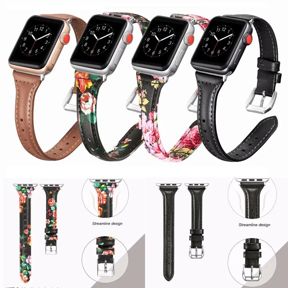 Лучшая цена кожаный ремешок для Apple Watch iwatch 38 мм 42 40 44 серия 5 | Наручные часы