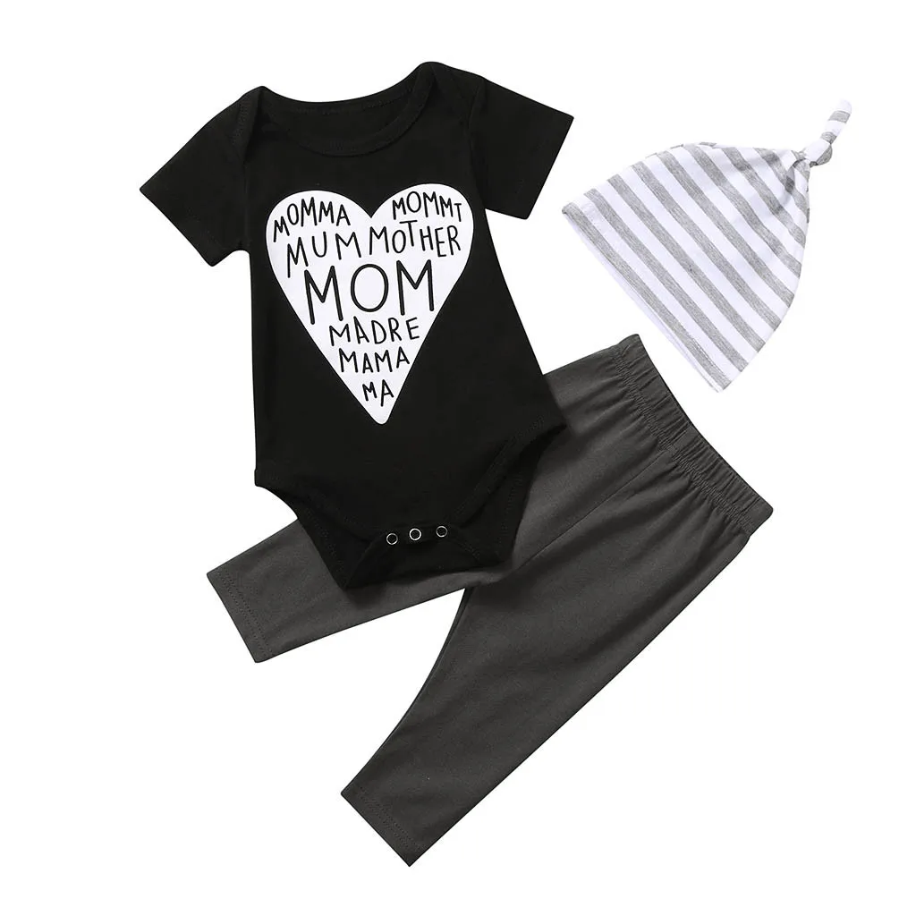 Одежда для новорожденных девочек и мальчиков; комбинезон с надписью «My 1st Valentine»; Топы Брюки шляпы; Шапка; roupa infantil Menino