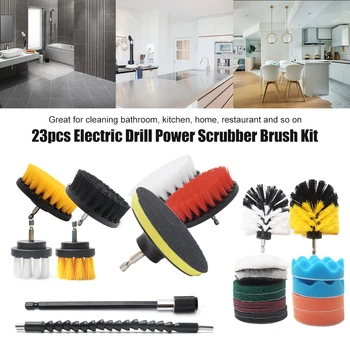 

23pcs Power Scrubber Brush Set For Bathroom Drill Scrubber Cleaning Cordless Drill Attachment Kit Power Scrub Brush Cleaning Kit