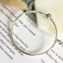 925 пробы Серебряный классический браслет с кубическим цирконием Женская Очаровательная Мода DIY ювелирные изделия