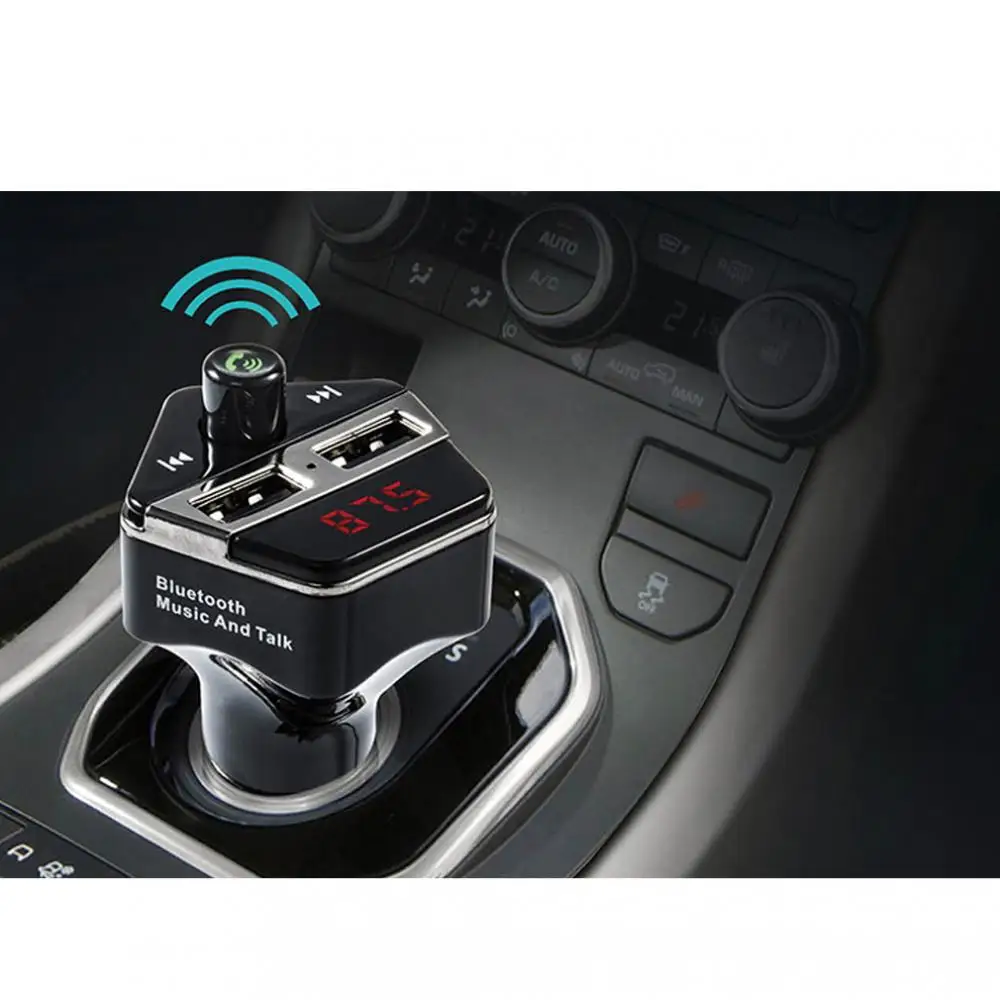 ЖК-комплект беспроводной связи bluetooth для автомобиля fm-передатчик радио плеер Handsfree авто стерео MP3 музыкальный плеер Зарядное устройство для мобильных телефонов