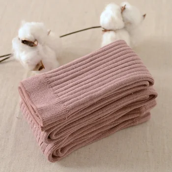 

High Quality Cotton Knitted Kids Pants Skinny Girl Leggings Ankle-length Flexible Warmer Kids Pants Spring Autumn Children 1-4Y