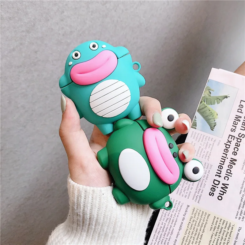 

For Airpods Case,Cute Cartoon Frog crocodile Case For Airpods Pro Case,Silicone Earphone Headphone Cover For Airpods Pro Case