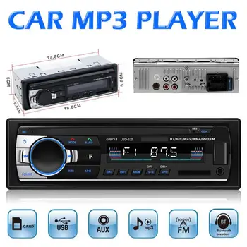 Radio con reproductor MP3 estéreo para Coche, Radio con reproductor MP3, 1 din, entrada Aux, Bluetooth, USB, FM