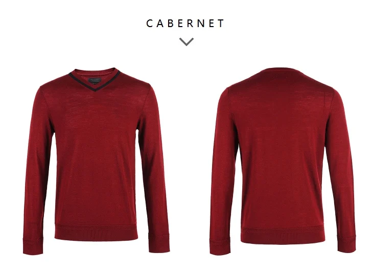 Выбранный шерсть v-образный вырез с длинными рукавами пуловер вязаный мужской осенний свитер одежда T | 419124528