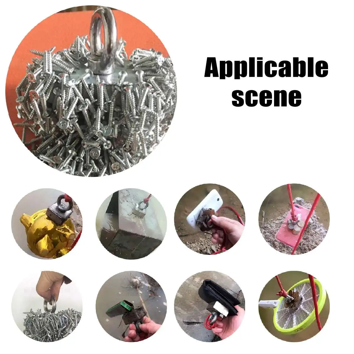 D75 300KG Square Strong Magnet Pot Fishing Magnets Salvage Fishing Hook Magnets Strongest Permanent Powerful Magnetic With Ring