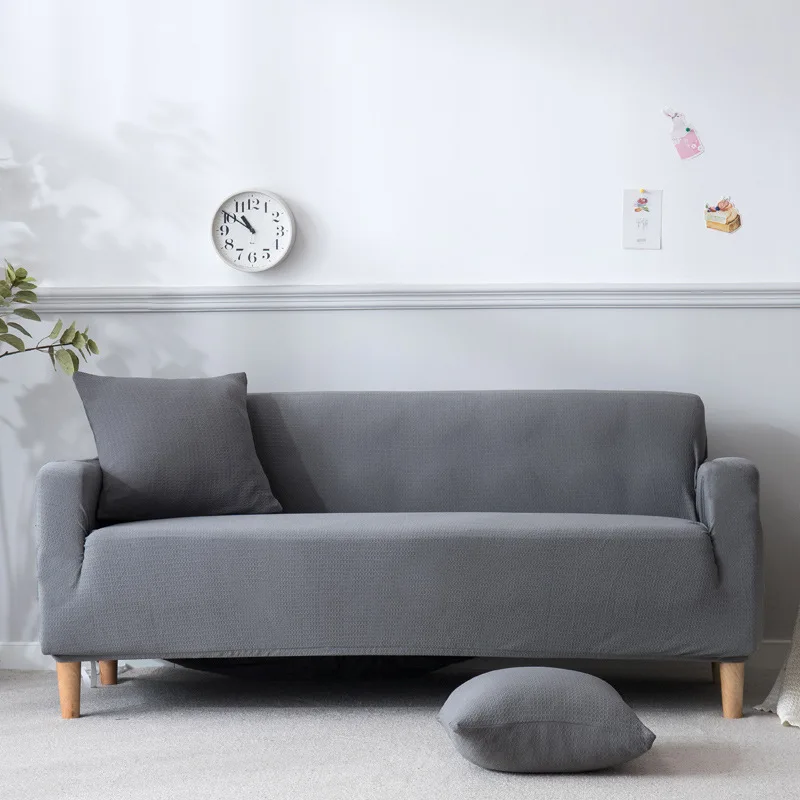 

Microfine Sofa Cover Anti Cat Scratch Living Room Gray Couch Cover Modern Double-seat Sofa Anti-fouling Furniture Covers