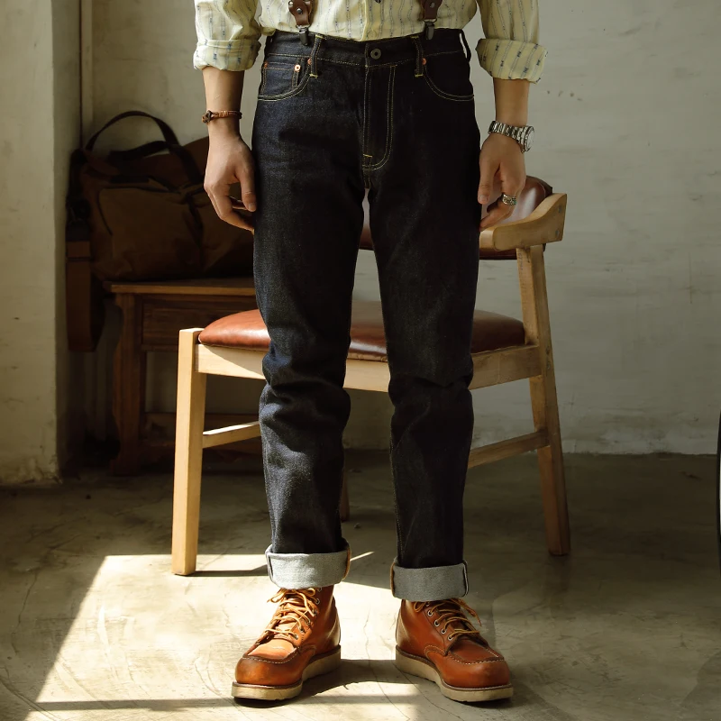 Red Tornado 14Oz Regular Fit Jeans Di Un Lavaggio Selvedge Denim Pantaloni Per Gli Uomini